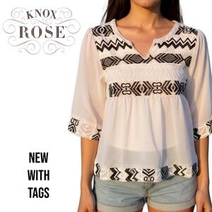 NEW WITH TAGS KNOX ROSE FLOWY SUMMER SHIRT - XS